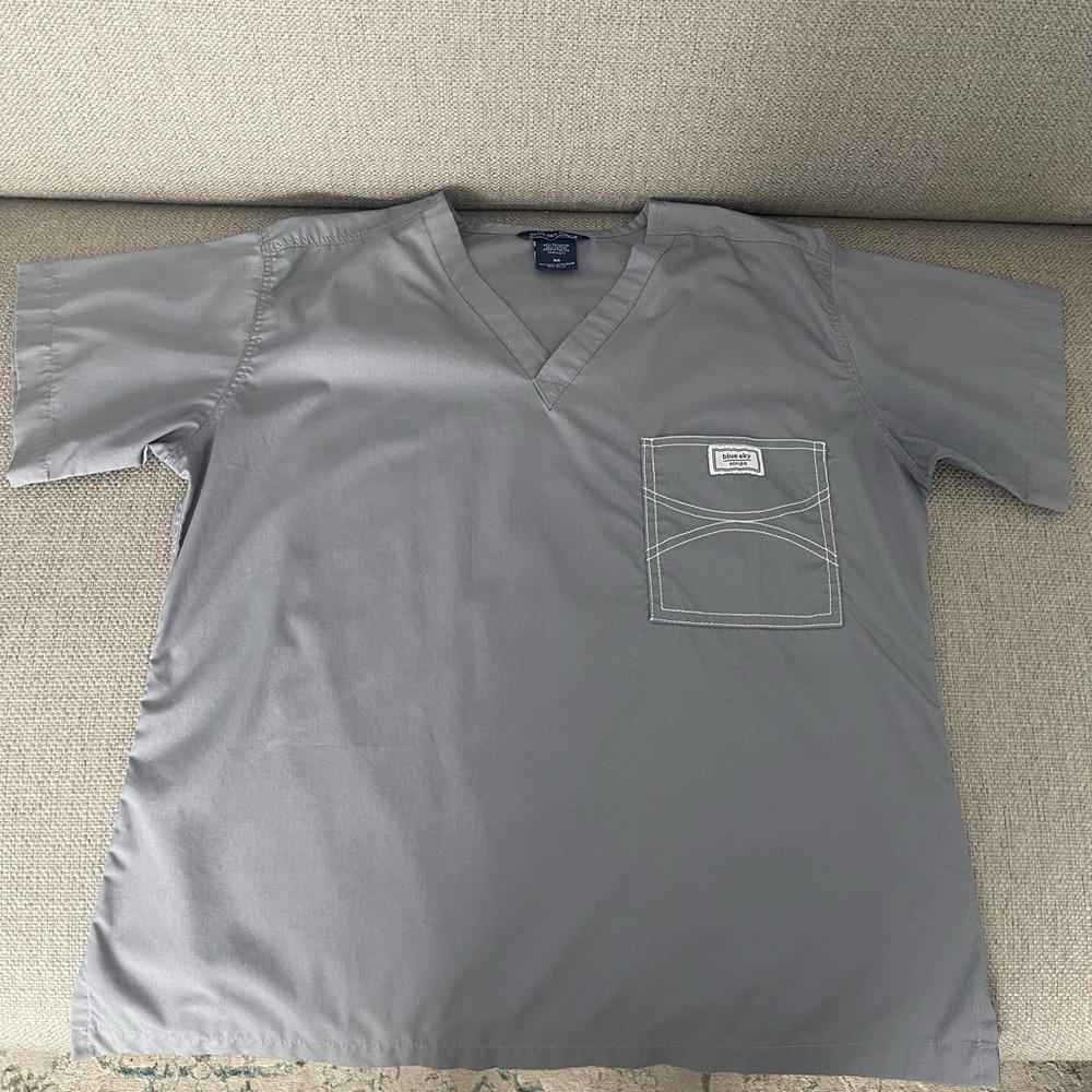 Blue Sky - Classic Shelby Scrub Top. Color: Slate Grey. Sz: M.